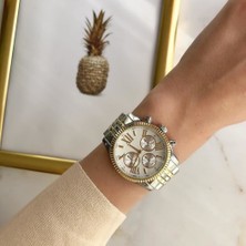 Oqqo Roma Rakam Kasa Detaylı Kadın Kol Saati Gümüş Altın Suya Dayanıklı Çelik Malzeme