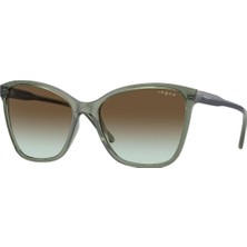 Vogue 56 5520S 3086E8 Kadın Güneş Gözlüğü Yeşil Çerçeve Kahverengi Cam UV 400 Filtreli