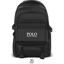 POLOGRAND London Polo Grand London Orijinal Unisex Ortopedik Sırt Destekli Çok Gözlü Okul Çantası Su Geçirmez