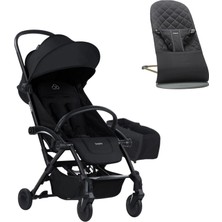 Babybjörn Bliss Ana Kucağı Woven Black & Bumprider Connect³ Bebek Arabası Black-Black & Yan Düzenleyici Çanta