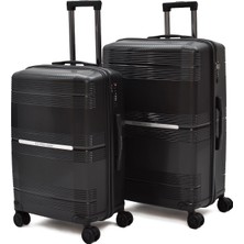 U.s. Polo Assn. Polipropilen Kırılmaz 2’li Valiz Seti – Orta + Büyük Boy, 360° Sessiz 8 Tekerlekli PLVLZ260424344