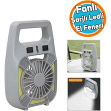 Nzb Fanlı Şarjlı LED Kamp Lambası 4 Kademe Aydınlatma | Suya Dayanıklı Type-C Girişli Taşınabilir Işık