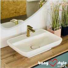 Turkuaz Crystal Turkuaz Lal 60 cm Tezgah Üstü Lavabo