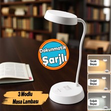 Nzb Masa Üstü Lamba Şarjlı Akrobat 360° 3 Kademe Dokunmatik Çalışma Okuma Işığı Gece Lambası Soft Işık