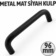 Badem10 Mat Siyah Çekmece Kulp 96 mm Dolap Kulpu Modern Tasarım Mutfak Gardırop Kapak Kulbu Dayanıklı Metal