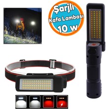 Nzb Kafa Feneri Kafa Lambası 10W Güçlü Işık Uzun Menzil USB Şarjlı Ledli Işık Su Geçirmez Kamp El Feneri