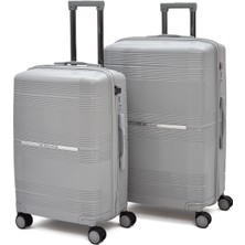 U.s. Polo Assn. Polipropilen Kırılmaz 2’li Valiz Seti – Orta + Büyük Boy, 360° Sessiz 8 Tekerlekli PLVLZ260424344