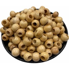 Renkli Hedef Bijuteri 10 mm Vernikli Tahta Ahşap Boncuk 100 gr ~210 Adet Aksesuar Yapımı İçin İdeal