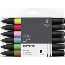 Winsor & Newton Winsor Newton Promarker 6'lı Mid Tones