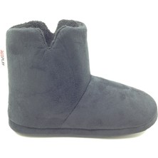 Redplay Erkek Kışlık Panduf Ev Botu Düz Süet Siyah Renk Esnek PVC Taban Konforlu Kullanım