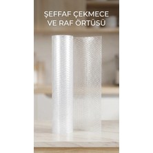 VeraGlobe Buğz Şeffaf Kaydırmaz Dolap Içi Pvc Çekmece Örtüsü 45X300 cm Koruyucu Kaplama