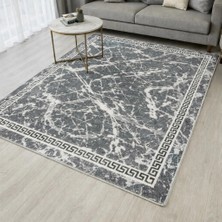 Lugmo Kilim Savan Çift Taraflı Modern Desenli Yıkanabilir Pamuklu Dokuma 2x3 Metre Gri