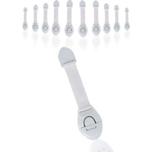 İdeal Baby Çocuk Güvenlik Koruma Kilidi 10 Adet Beyaz Çekmece ve Dolap Kilidi Özellikli