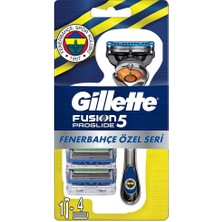 Gillette Fusion Proglide 3'lü Yedek Bıçaklı Fenerbahçe Özel Seri Tıraş Makinesi Hassas Cilt Dostu