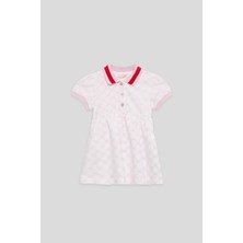 GB Baby BG Store Kız Bebek Desenli Elbise Polo Yaka Kısa Kol 6 Ay İçin Şık ve Rahat
