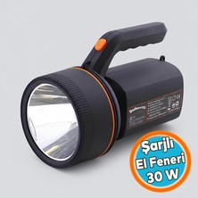 Nzb 30W Şarjlı El Feneri Su Geçirmez Taşınabilir Şarj Edilir LED Fener Kamp Av ve Acil Durum Gece Feneri