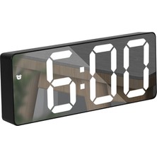 Triline Aynalı LED Dijital Masa Saati Termometre Alarm Takvimli Dikdörtgen Şekil Modern Tasarım/ADPT