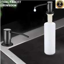 Özbience Şık Siyah Ankastre Sıvı Sabunluk 500ML, Üstten Dolum, Uzun Süreli Güvence