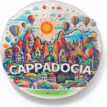 VeraGlobe Buğz Kapadokya Temalı Ahşap Buzdolabı Magneti Model 3