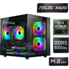 Xaser Sage X50 AMD R5 7500F/ASUS A620M-K/MSI SHADOW X2 Oc 8GB RTX5060/512GB M.2/16GB DDR5 6000Mhz Oem Oyuncu Paket