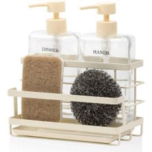 Özbience Beyaz Metal Standlı 4'lü Sıvı Sabunluk Seti