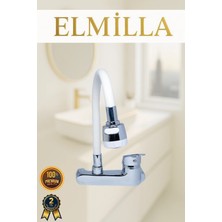 Duvardan Oynar Boru Başlıklı Mutfak ve Lavabo Bataryası Yandan Aplike Batarya Çift Su Girişli