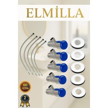 ELMİLLA Taharet Musluğu Rozetli Ara Musluk Paslanmaz Krom Kaplama 5li Set