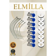 ELMİLLA Taharet Musluğu Rozetli Ara Musluk Paslanmaz Krom Kaplama 8li Set