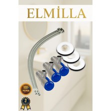 ELMİLLA Taharet Musluğu Rozetli Ara Musluk Paslanmaz Krom Kaplama 3lü Set