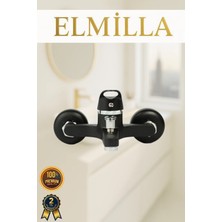 ELMİLLA Siyah Krom Paslanmaz Kararmaz Pirinç Malzeme Banyo Duş Bataryası Musluk Çeşmesi Garantili Banyo Bataryası