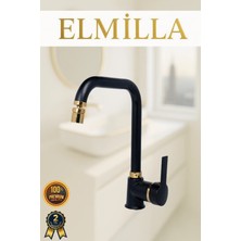 Siyah Gold Armut Köşe Evye Bataryası Musluğu Oynar Başlıklı