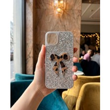 KumOziShop iPhone 11 Promax Uyumlu Fiyonklu Taşlı Simli Kılıf