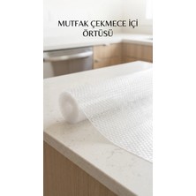 VeraGlobe Buğz Şeffaf Pvc Raf Kaydırmaz Dolap Içi Çekmece Örtüsü 45X300 cm Koruyucu