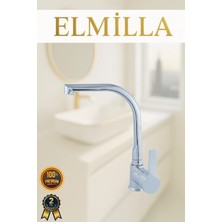 ELMİLLA Krom Armut Delta Kol Balık Sırtı Borulu Mutfak Eviye Bataryası