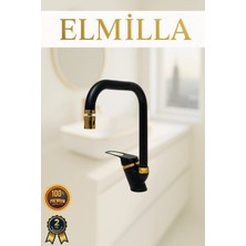 Siyah Gold Mix Köşe Evye Bataryası Musluğu Oynar Başlıklı