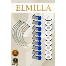 ELMİLLA Taharet Musluğu Rozetli Ara Musluk Paslanmaz Krom Kaplama 9lu Set