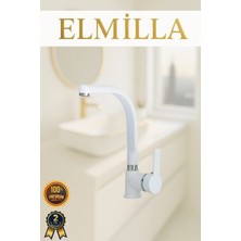 Beyaz Krom Armut Balık Sırtı Evye Bataryası Musluğu