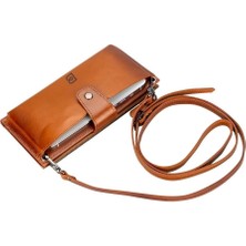 VeraGlobe Buğz Lozan Strap 6.5 Inch Uyumlu Deri Kartlıklı Kılıf RST2EF Taba