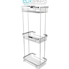 Özbience Taci Üçlü Şampuanlık, 13X15X60 Cm, Paslanmaz Çelik, Dayanıklı ve Şık Tasarım