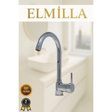 ELMİLLA Krom Armut  Baston Borulu Mutfak Eviye Bataryası