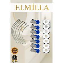 Taharet Musluğu Rozetli Ara Musluk Paslanmaz Krom Kaplama 7li Set