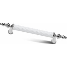 İnterio Interio 96 mm Beyaz KROM Rustik Kulp Modelleri Lüks Mutfak Dolap Çekmece Mobilya Kulbu