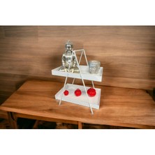 Özbience Iki Katlı Beyaz Banyo ve Mutfak Rafı, Monte Edilebilir Tasarım