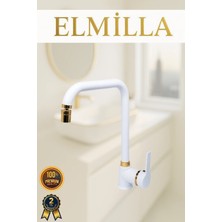 Beyaz Gold Armut Köşe Evye Bataryası Musluğu Oynar Başlıklı