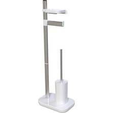 Özbience Şık ve Kullanışlı Tuvalet Kağıtlık ve Fırça Seti, Beyaz