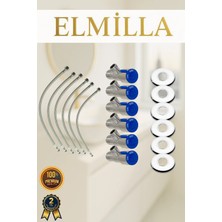 Taharet Musluğu Rozetli Ara Musluk Paslanmaz Krom Kaplama 6lı Set