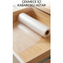 VeraGlobe Buğz Şeffaf Kaydırmaz Dolap Içi Raflık Koruyucu Çekmece Örtüsü 45X300 cm Pvc Eva