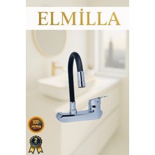ELMİLLA Duvardan Oynar Borulu Mutfak ve Lavabo Bataryası Yandan Aplike Batarya Çift Su Girişli