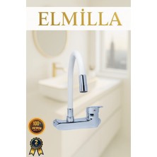 ELMİLLA Duvardan Oynar Borulu Mutfak ve Lavabo Bataryası Yandan Aplike Batarya Çift Su Girişli