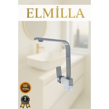 ELMİLLA Krom Kare Borulu Evye Mutfak Bataryası